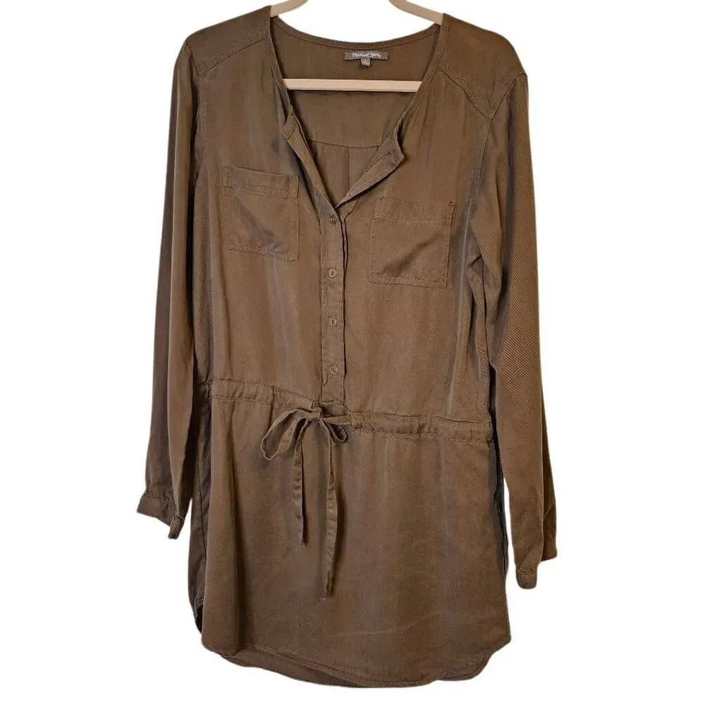 Michael Stars shirt dress, army green.  Size L.